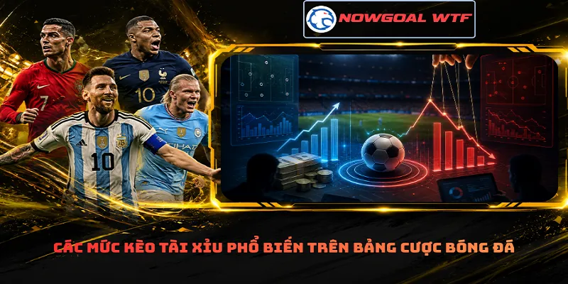 Các mức kèo Tài Xỉu phổ biến trên bảng cược bóng đá
