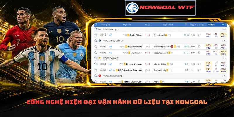 Công nghệ hiện đại vận hành dữ liệu tại Nowgoal